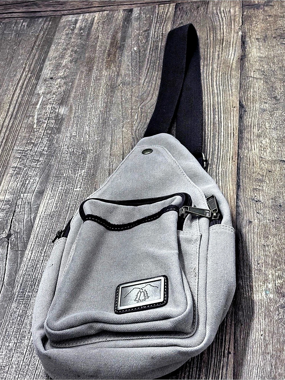 Beige & Black Crossbody Bag ( multiple compartments)